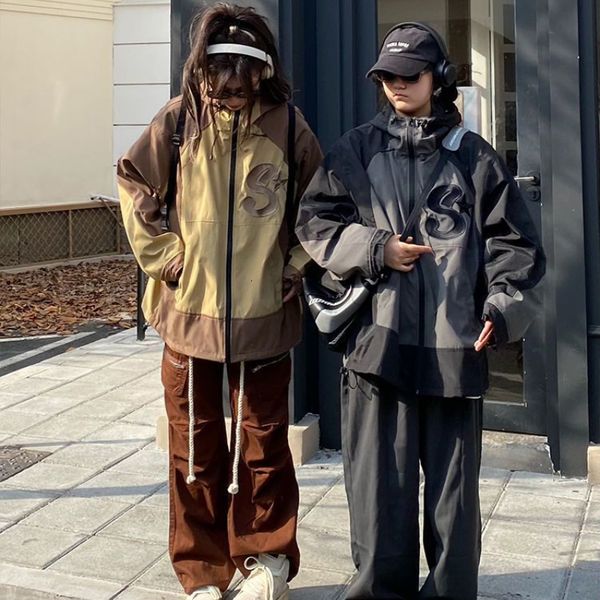 womens jackets deeptown vintage harajuku fashion jacket women zipper hooded oversized korean streetwear windbreakers aesthetic female 230214, Black;brown
womens jackets deeptown vintage harajuku fashion jacket women zipper hooded oversized korean streetwear windbreakers aesthetic female 230214, Black;brown