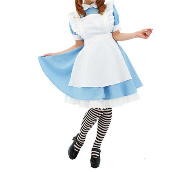alice in cosplay wonderland super cute maid costume aqua blue cos animation performance, Black;white
alice in cosplay wonderland super cute maid costume aqua blue cos animation performance, Black;white