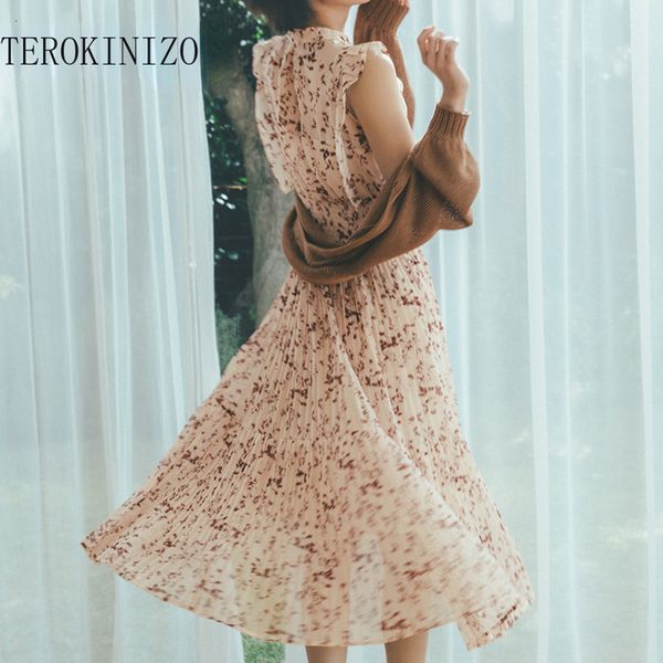 casual dresses terokinizo slim waist flower printed gentle dress women sleeveless folds big swing arrival japan style robe femme 230214, Black;gray
casual dresses terokinizo slim waist flower printed gentle dress women sleeveless folds big swing arrival japan style robe femme 230214, Black;gray