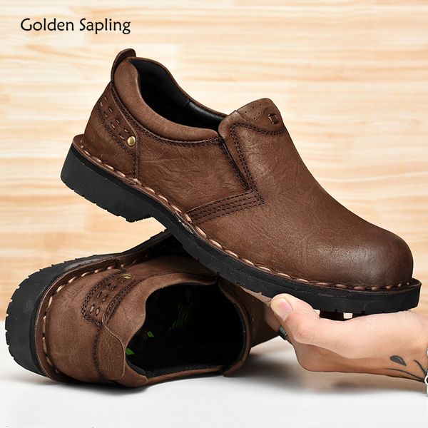 dress shoes golden sapling vintage loafers genuine leather men s casual breathable driving flats retro fashion sewing men leisure shoe 23021, Black
dress shoes golden sapling vintage loafers genuine leather men s casual breathable driving flats retro fashion sewing men leisure shoe 23021, Black