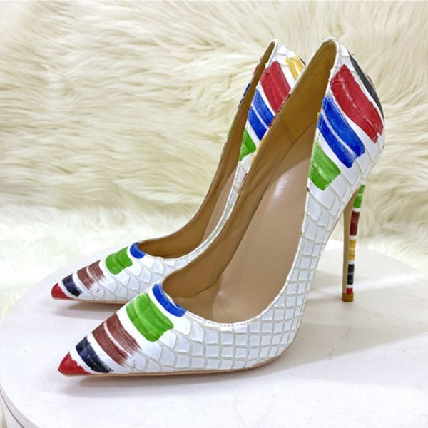 printed colored painted women shoes designer white crocodile effect pointy toe high heel shoes for party embossed pattern stiletto pumps log, Black
printed colored painted women shoes designer white crocodile effect pointy toe high heel shoes for party embossed pattern stiletto pumps log, Black