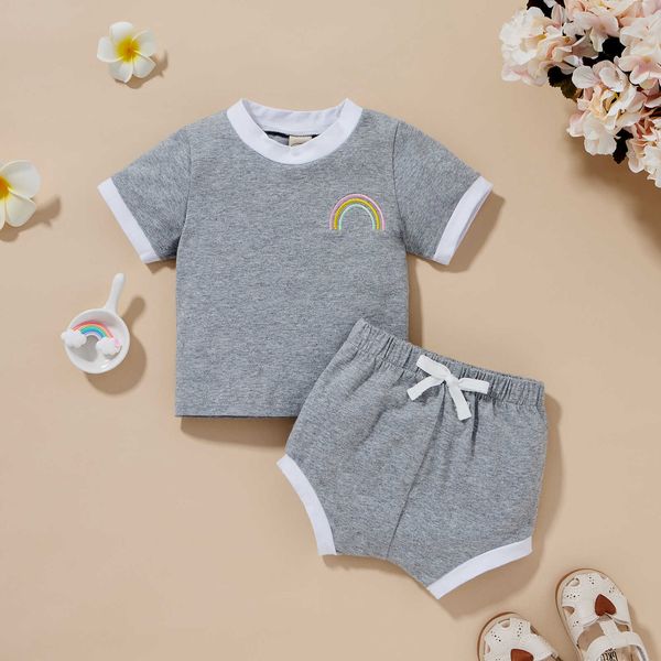 clothing sets children casual twopiece clothes set summer rainbow embroidery pattern tshirthigh waist shorts little baby girls boys suit, White
clothing sets children casual twopiece clothes set summer rainbow embroidery pattern tshirthigh waist shorts little baby girls boys suit, White