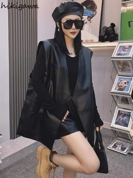 womens vests harajuku vest women fashion sleeve oversized vintage streetwear pu waistcoat ropa mujer casual black tank y2k clothes 230214, Black;white
womens vests harajuku vest women fashion sleeve oversized vintage streetwear pu waistcoat ropa mujer casual black tank y2k clothes 230214, Black;white