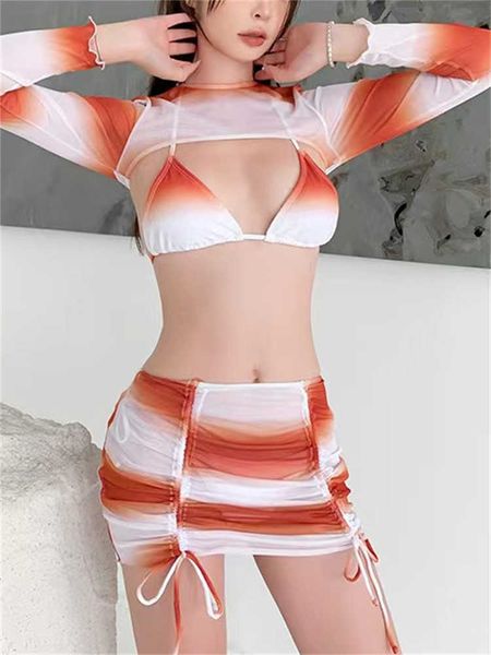 women's swimwear bikini swimsuit women 2023 new long sleeve bikinis set four piece swimwear lace up thong bathing suit beach cover up f, White;black
women's swimwear bikini swimsuit women 2023 new long sleeve bikinis set four piece swimwear lace up thong bathing suit beach cover up f, White;black