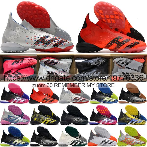 send with bag quality football boots predator freak laceless in tf high ankle socks soccer cleats mens soft leather trainers indoor turf kni, Black
send with bag quality football boots predator freak laceless in tf high ankle socks soccer cleats mens soft leather trainers indoor turf kni, Black