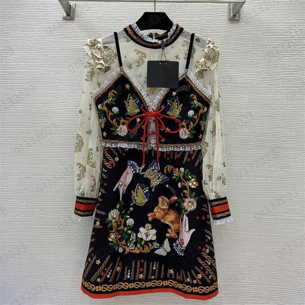 long sleeve dress butterfly embroidery detachable halter vest nail drill logo color matching slimming maxiskit fashion personality dress for, Black;gray
long sleeve dress butterfly embroidery detachable halter vest nail drill logo color matching slimming maxiskit fashion personality dress for, Black;gray