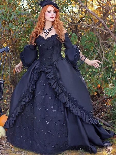 vintage medival black gothic wedding dress 2023 renaissance halloween off shoulders ball gown lace country bridal with sleeve robe de mariee, White
vintage medival black gothic wedding dress 2023 renaissance halloween off shoulders ball gown lace country bridal with sleeve robe de mariee, White