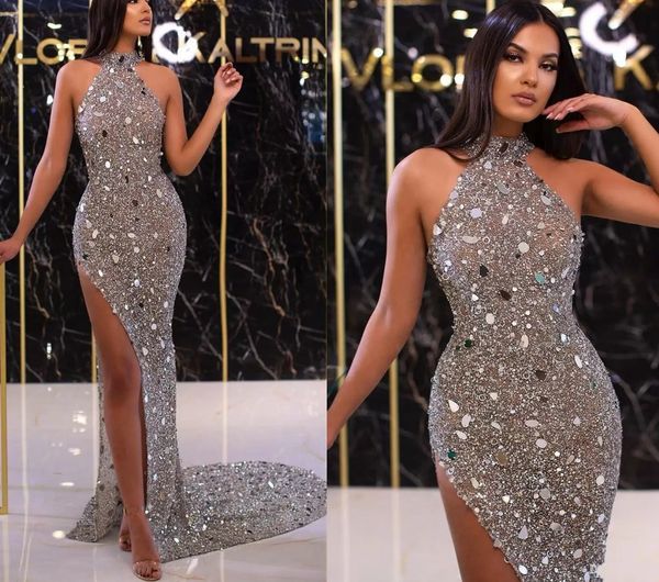 luxury sequined pageant prom dress halter high split grey mermaid evening formal gowns arabic aso ebi 2023 robe de soiree, Black
luxury sequined pageant prom dress halter high split grey mermaid evening formal gowns arabic aso ebi 2023 robe de soiree, Black