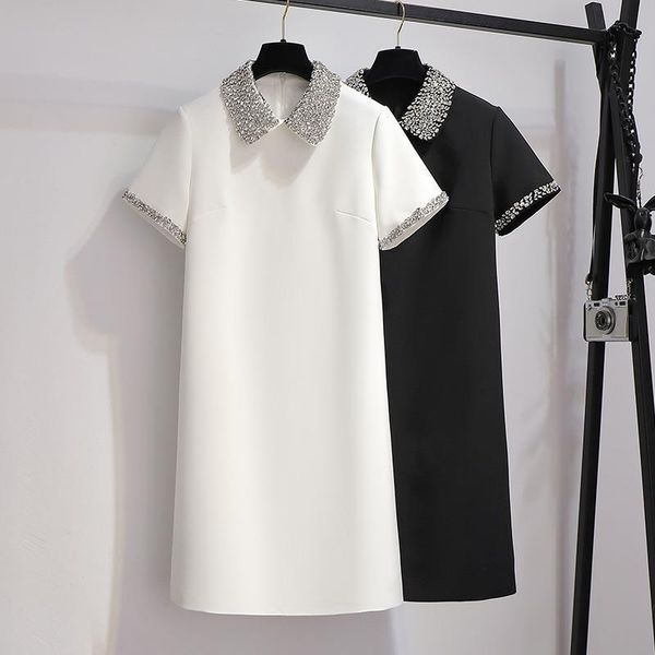 casual dresses chic sparkling diamond beaded peter pan collar short women summer elegant fashion office lady simple t shirt 230214, Black;gray
casual dresses chic sparkling diamond beaded peter pan collar short women summer elegant fashion office lady simple t shirt 230214, Black;gray