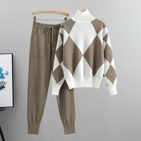 women's two piece pants geomatric women sweater suits sets autumn winter thick soft knitted sets pullovers long pant casual 2pcs track, White
women's two piece pants geomatric women sweater suits sets autumn winter thick soft knitted sets pullovers long pant casual 2pcs track, White