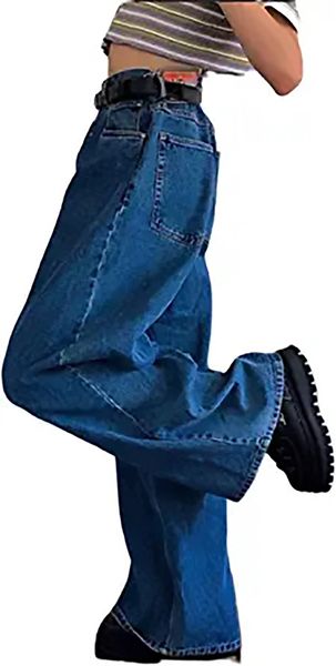 women wide leg jeans pants high waist straight oversized plus size baggy flared denim trousers, Blue
women wide leg jeans pants high waist straight oversized plus size baggy flared denim trousers, Blue