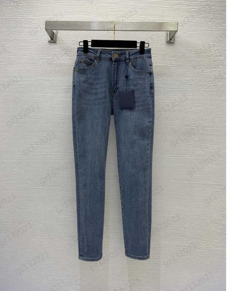 brand jeans women logo embroidery decorative pocket high-waisted denim trousers elastic fabric slim thin pants classic joker style jeans for, Blue
brand jeans women logo embroidery decorative pocket high-waisted denim trousers elastic fabric slim thin pants classic joker style jeans for, Blue
