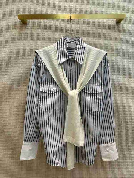 women's blouses & shirts designer small shawl striped shirt gentle silhouette loose cut with bf style handsome feeling hide meat show t, White
women's blouses & shirts designer small shawl striped shirt gentle silhouette loose cut with bf style handsome feeling hide meat show t, White