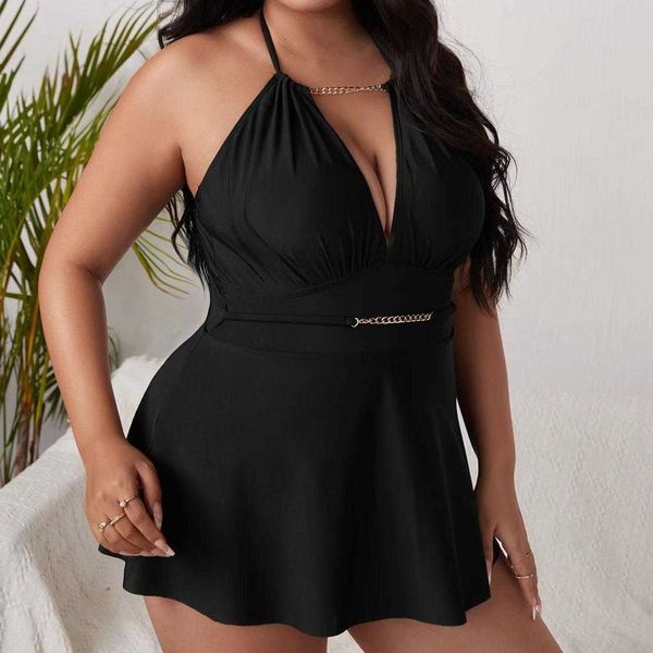 plus size fat woman swimsuit solid color conservative sling one piece skirt women, White;black
plus size fat woman swimsuit solid color conservative sling one piece skirt women, White;black