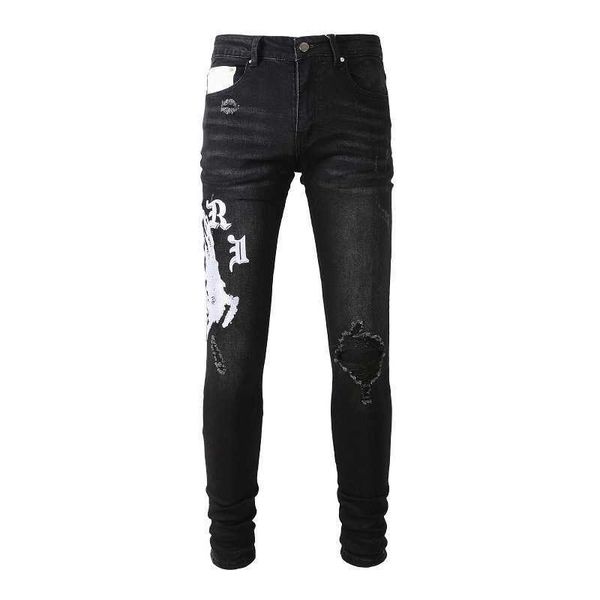 men's jeans amirs designer fashion pants cool stylish leisure ripped brand street patch embroidery high slim fit wwrk, Blue
men's jeans amirs designer fashion pants cool stylish leisure ripped brand street patch embroidery high slim fit wwrk, Blue