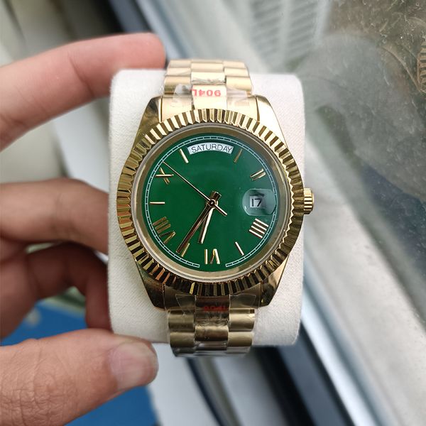 gold mens watch green ceramic 41mm dial date dhgate automatic 904l stainless steel automatic calendar sapphire mirror luminous waterproof wi, Slivery;brown
gold mens watch green ceramic 41mm dial date dhgate automatic 904l stainless steel automatic calendar sapphire mirror luminous waterproof wi, Slivery;brown