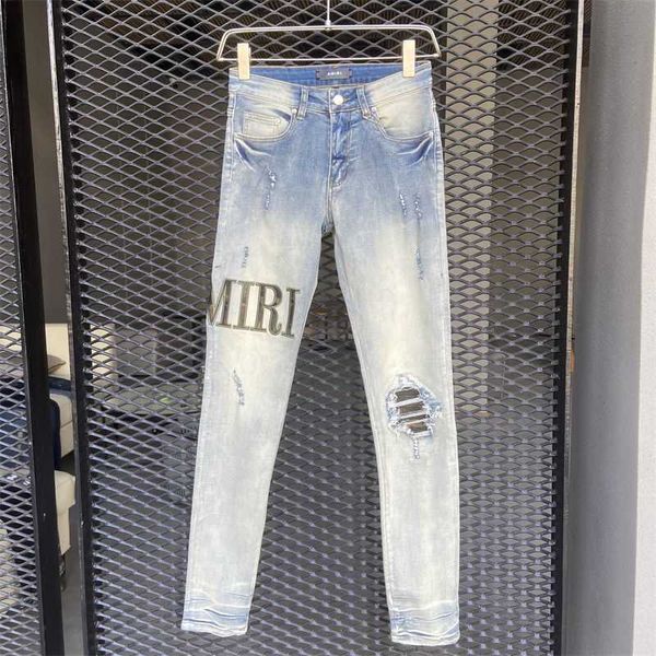 men's jeans amirs designer fashion pants cool stylish leisure ripped brand wash hole letter embroidery collage leather slim fit high st, Blue
men's jeans amirs designer fashion pants cool stylish leisure ripped brand wash hole letter embroidery collage leather slim fit high st, Blue
