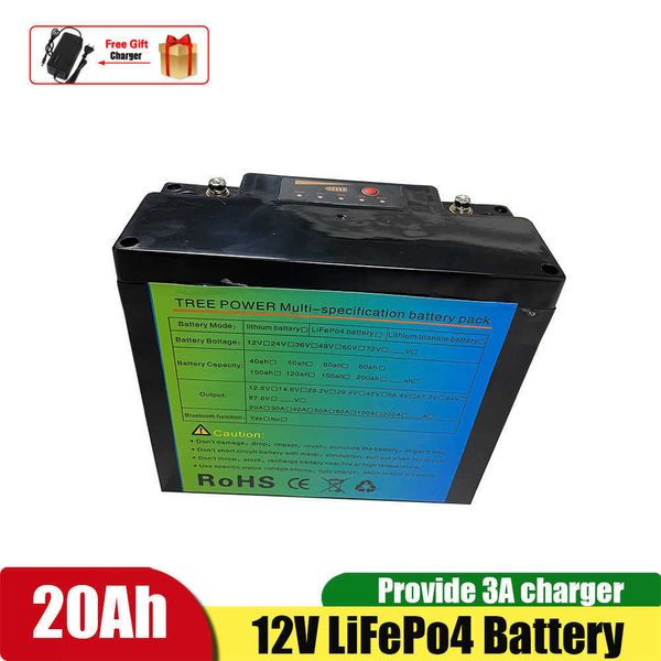 Image of Lithium Battery 12v 20ah LiFePO4 Battery Lithium Li ion Rechargeable Battery Pack For Electric Scooter Motorcycle
