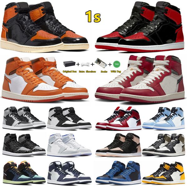 with box 1 bred patent 1s mens basketball shoes starfish unc blue dark mocha lost found shadow 2.0 gorge green shattered backboard men women
with box 1 bred patent 1s mens basketball shoes starfish unc blue dark mocha lost found shadow 2.0 gorge green shattered backboard men women