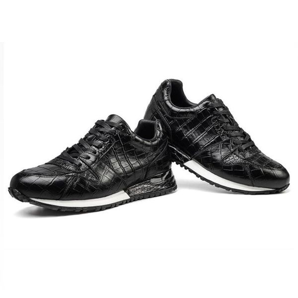 genuine leather sneakers men shoes solid color fashion business casual daily crocodile pattern comfortable shoes d2a11, Black
genuine leather sneakers men shoes solid color fashion business casual daily crocodile pattern comfortable shoes d2a11, Black