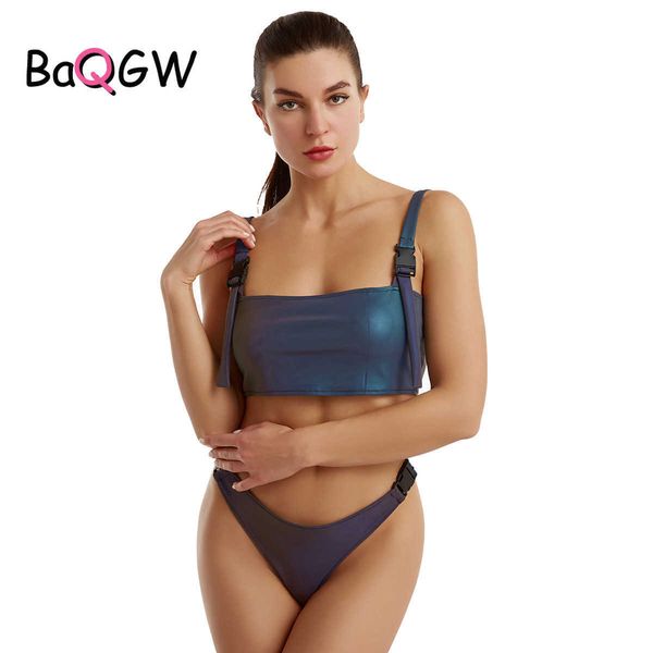 women's swimwear baqgw fashion reflection dazzor women bikinis set adjusted buckle straps backless female beach party skinny swim suit, White;black
women's swimwear baqgw fashion reflection dazzor women bikinis set adjusted buckle straps backless female beach party skinny swim suit, White;black