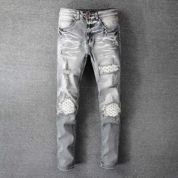 men's jeans amirs designer fashion pants cool stylish leisure ripped brand casual hip hop high street worn washed ink color painting sl, Blue
men's jeans amirs designer fashion pants cool stylish leisure ripped brand casual hip hop high street worn washed ink color painting sl, Blue