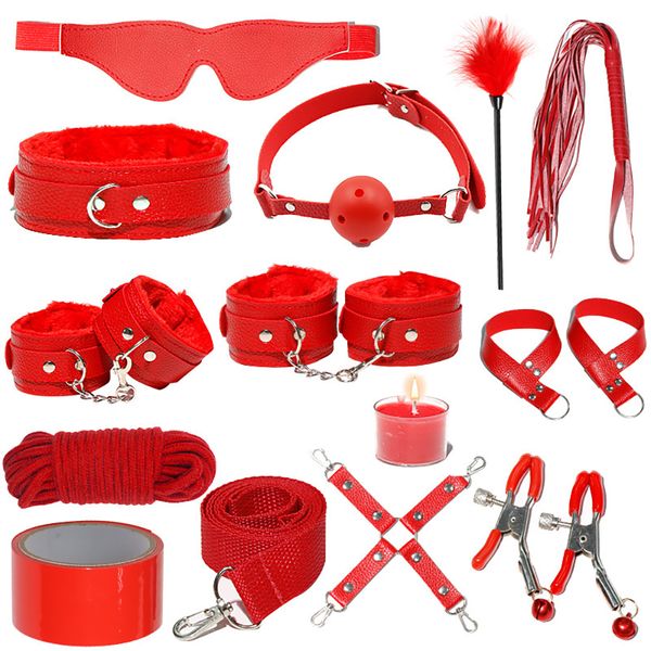 set toys kits for couples exotic accessories bondage gear sets leather handcuffs whip rope nipple clip toys ga, Black;white
set toys kits for couples exotic accessories bondage gear sets leather handcuffs whip rope nipple clip toys ga, Black;white