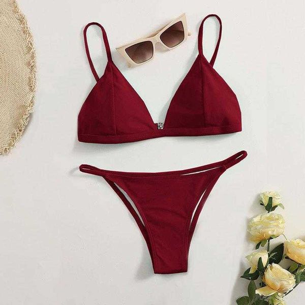 swimsuit solid color split open back triangle beach bikini, White;black 
swimsuit solid color split open back triangle beach bikini, White;black