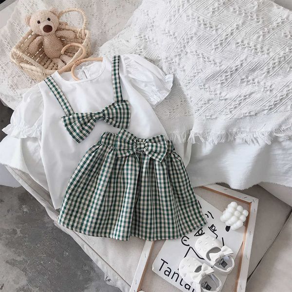 sets new summer casual plaid girl clothes children short sleeve tshirt green skirt pcs kids clothing set for, White
sets new summer casual plaid girl clothes children short sleeve tshirt green skirt pcs kids clothing set for, White