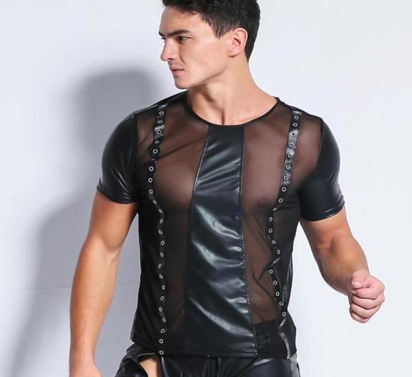mens stitching black undershirts mesh transparent erotic faux leather gay tight shirts funny fitness undershirts club dance w4270190, Black;brown
mens stitching black undershirts mesh transparent erotic faux leather gay tight shirts funny fitness undershirts club dance w4270190, Black;brown