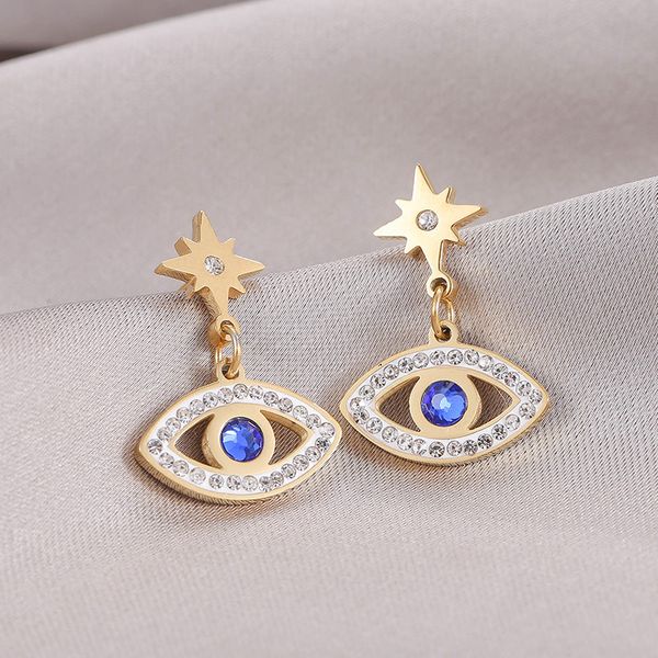 s3428 fashion jewelry 14 gold plated evil eye dangle earrings titanium steel zircon blue eyes stud earrings, Silver
s3428 fashion jewelry 14 gold plated evil eye dangle earrings titanium steel zircon blue eyes stud earrings, Silver