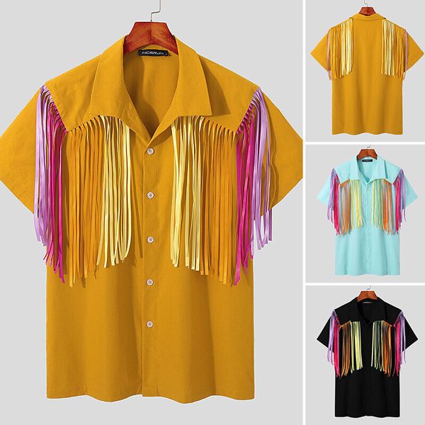 mens short sleeve vintage tassel shirt hippie ethnic party stage blouse tee, White;black
mens short sleeve vintage tassel shirt hippie ethnic party stage blouse tee, White;black