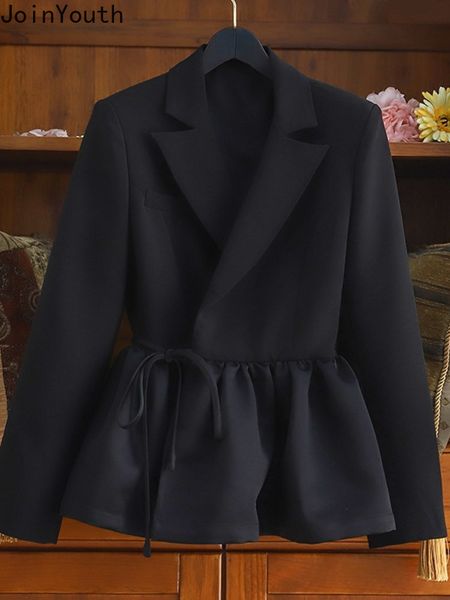 womens jackets korean chic woman jacket temperament ladies suit collar short coat women lace up ruffles slim fit outwear ropa mujer 230214, Black;brown
womens jackets korean chic woman jacket temperament ladies suit collar short coat women lace up ruffles slim fit outwear ropa mujer 230214, Black;brown