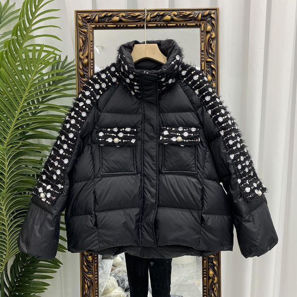 women's vests down jacket women's 2023 short standing neck loose and thickened warm 90 white duck down highquality black coat 2302, Black;white
women's vests down jacket women's 2023 short standing neck loose and thickened warm 90 white duck down highquality black coat 2302, Black;white