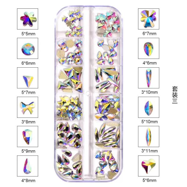 120pcs/box crystal ab 3d nail rhinestones fancy shaped crystals and stones for diy nails art decoration new2023, Silver;gold
120pcs/box crystal ab 3d nail rhinestones fancy shaped crystals and stones for diy nails art decoration new2023, Silver;gold