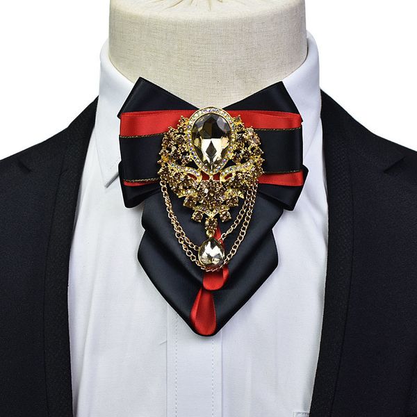 bolo ties original luxury bowtie brooches chain sets highend men's woman's jewelry gift men business party wedding accessories 230, Red 
bolo ties original luxury bowtie brooches chain sets highend men's woman's jewelry gift men business party wedding accessories 230, Red