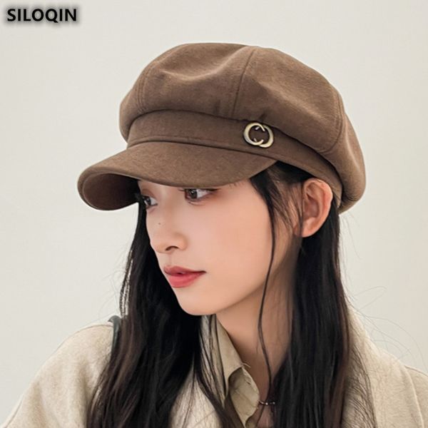 berets fashion retro autumn winter hat womens octagonal hat peaked cap female sboy caps wild small face painter hats gorra 230215, Blue;gray
berets fashion retro autumn winter hat womens octagonal hat peaked cap female sboy caps wild small face painter hats gorra 230215, Blue;gray