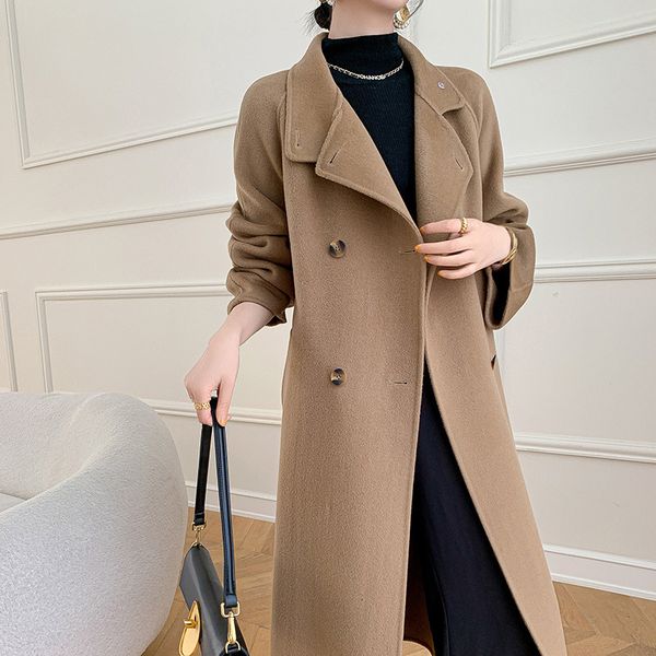 women's jackets autumn and winter women's wool coats fashion double breasted cashmere coat jacket m 230215, Black;brown
women's jackets autumn and winter women's wool coats fashion double breasted cashmere coat jacket m 230215, Black;brown