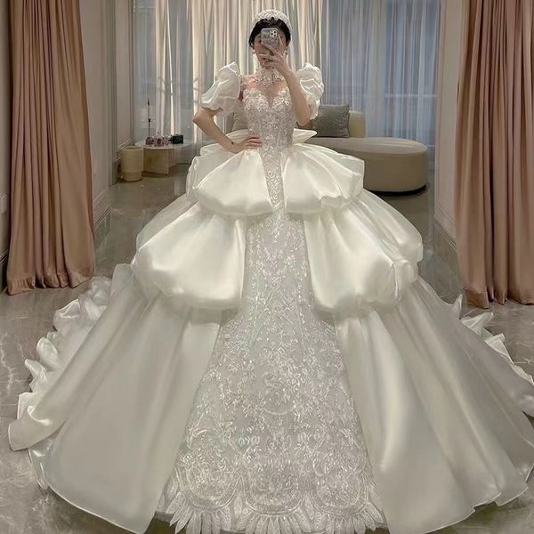 luxury ball gown wedding dresses beaded vintage long sleeves arabic high neck wedding dresses with appliques beaded long bridal dress vestid, White
luxury ball gown wedding dresses beaded vintage long sleeves arabic high neck wedding dresses with appliques beaded long bridal dress vestid, White