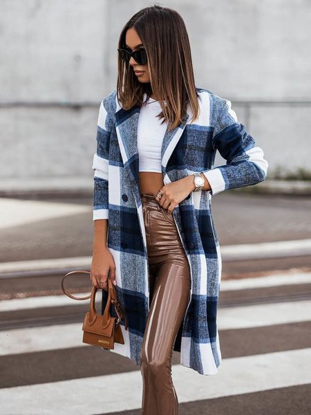 women's jackets fashion women wool outerwear long coat autumn winter warm plaid print sleeve turndown coats elegant ladies casual 23021, Black;brown
women's jackets fashion women wool outerwear long coat autumn winter warm plaid print sleeve turndown coats elegant ladies casual 23021, Black;brown