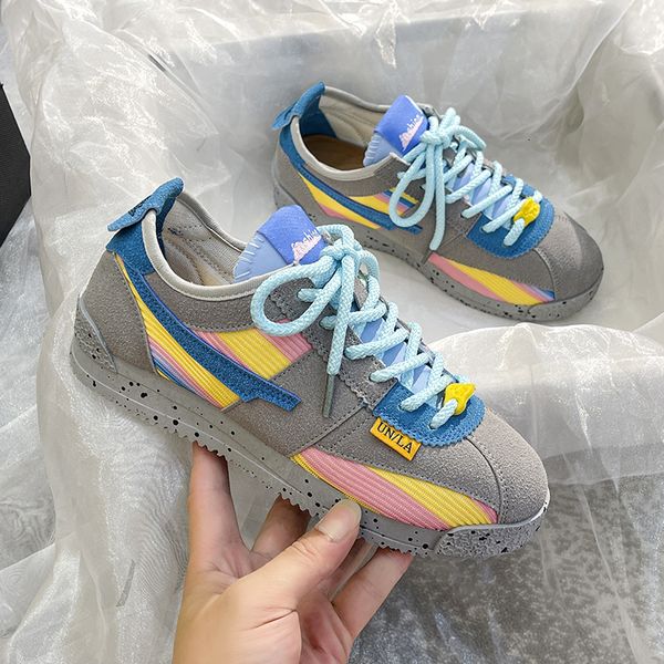dress shoes bkqu fashion color matching rainbow casual sports shoes student office worker all-match women's shoes sneakers 230215, Black
dress shoes bkqu fashion color matching rainbow casual sports shoes student office worker all-match women's shoes sneakers 230215, Black