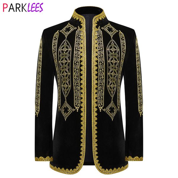 men's suits blazers luxury baroque floral embroidery velvet suit jacket men stand collar slim fit cardigan blazer jacket for party wedd, White;black
men's suits blazers luxury baroque floral embroidery velvet suit jacket men stand collar slim fit cardigan blazer jacket for party wedd, White;black