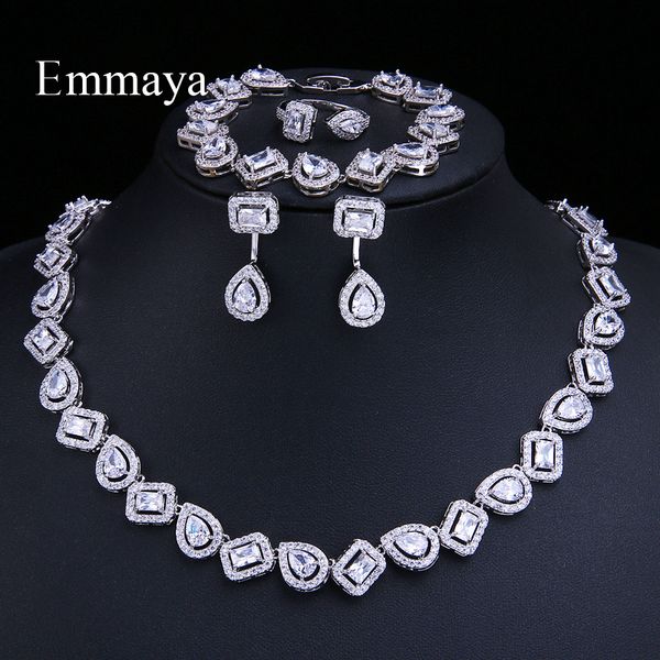 wedding jewelry sets emmaya luxury crystal costume jewelry sets white zircon bracelets pendant necklace rings earrings wedding party 230215, Slivery;golden
wedding jewelry sets emmaya luxury crystal costume jewelry sets white zircon bracelets pendant necklace rings earrings wedding party 230215, Slivery;golden