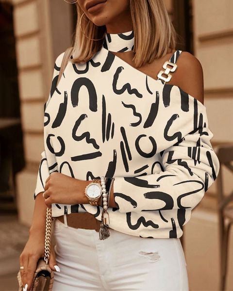 women's blouses shirts spring elegant off shoulder plaid print blouse shirts women casual o-neck pullover autumn ladies fashion long s, White
women's blouses shirts spring elegant off shoulder plaid print blouse shirts women casual o-neck pullover autumn ladies fashion long s, White