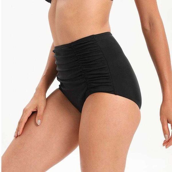 high waist triangle bikini trousers pleated swimsuit womens bottoms swimming, White;black
high waist triangle bikini trousers pleated swimsuit womens bottoms swimming, White;black