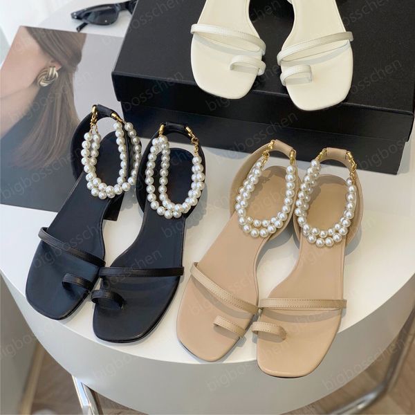 women's sandals roman shoes 2023 new designer fashion slippers pearl strap low heel clip toe leather comfortable summer outdoor leisure, Black
women's sandals roman shoes 2023 new designer fashion slippers pearl strap low heel clip toe leather comfortable summer outdoor leisure, Black
