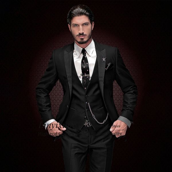 men's suits blazers classic black slim fit mens suits peaked lapel wedding groom tuxedo 3 piece jacket vest pants set male business mas, White;black
men's suits blazers classic black slim fit mens suits peaked lapel wedding groom tuxedo 3 piece jacket vest pants set male business mas, White;black