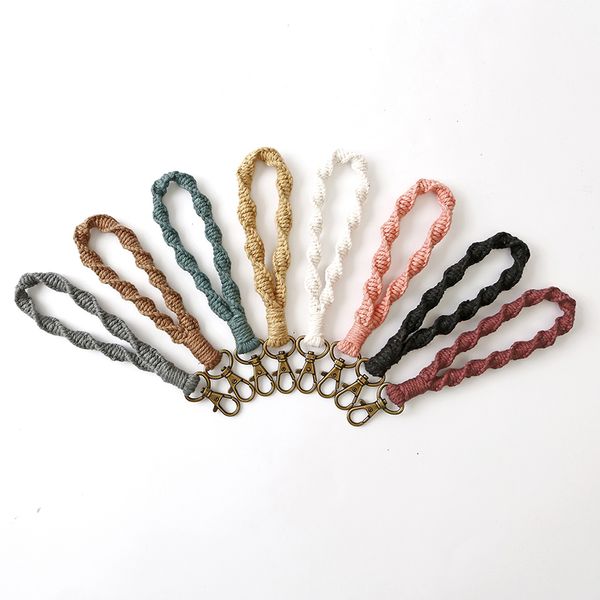 8 colors hand-made cotton rope keychain retro bracelet lobster clasp cotton string keychains for women bag pendant diy accessories, Silver
8 colors hand-made cotton rope keychain retro bracelet lobster clasp cotton string keychains for women bag pendant diy accessories, Silver