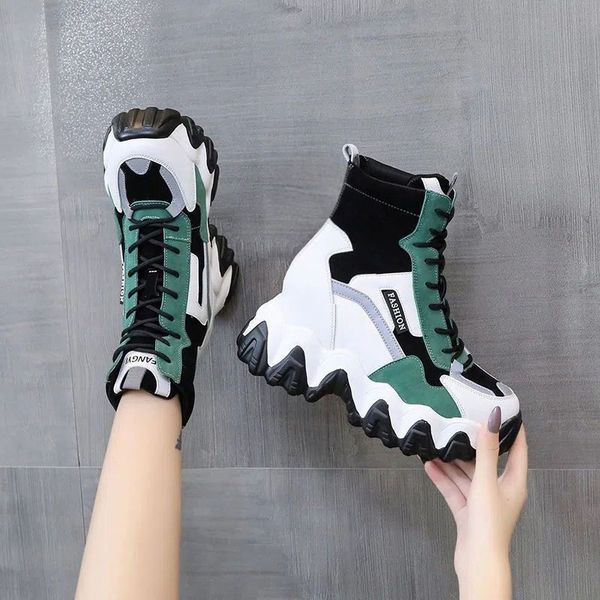 dress shoes women's sneakers autumn thick sole ankle boots casual platform shoes high heels wedge boots lace-up vulcanized shoes 230215, Black
dress shoes women's sneakers autumn thick sole ankle boots casual platform shoes high heels wedge boots lace-up vulcanized shoes 230215, Black