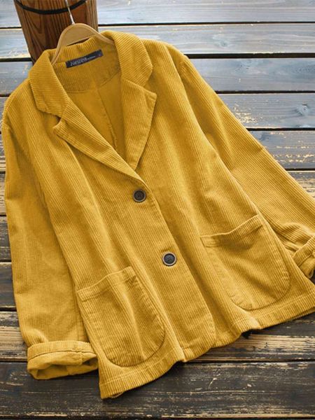 womens jackets zanzea autumn corduroy coats women long sleeve outwear female vintage lapel neck blazer fashion solid chaqueta 230215, Black;brown
womens jackets zanzea autumn corduroy coats women long sleeve outwear female vintage lapel neck blazer fashion solid chaqueta 230215, Black;brown
